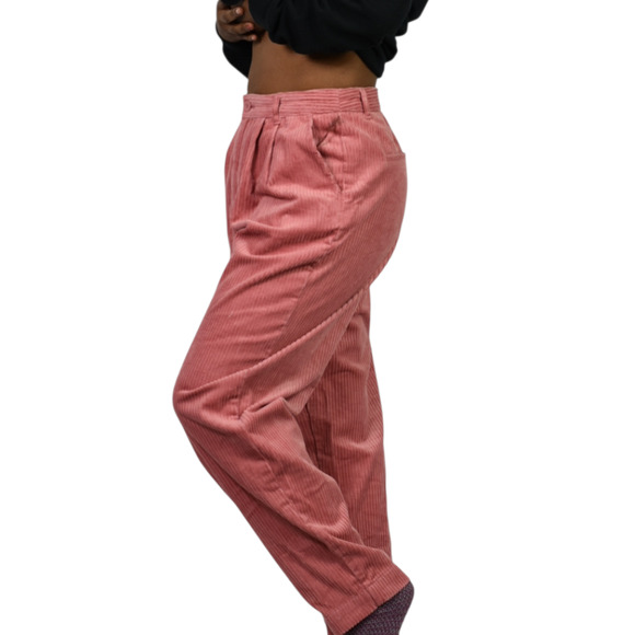 Rowing Blazers Target Corduroy Pants Pink Pleated Pleated High Waist Wale Cord 6 - Picture 6 of 15